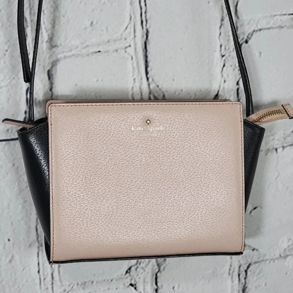 Kate Spade HAYDEN Crossbody Blush Pink & Black Mini Small Bag Purse Classic Chic